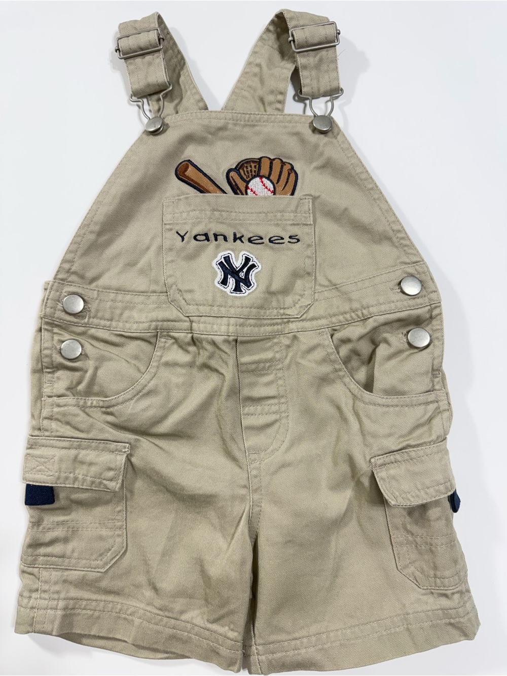 Vintage Y2K New York Yankees MLB Baseball Shortalls Overalls 18M NY